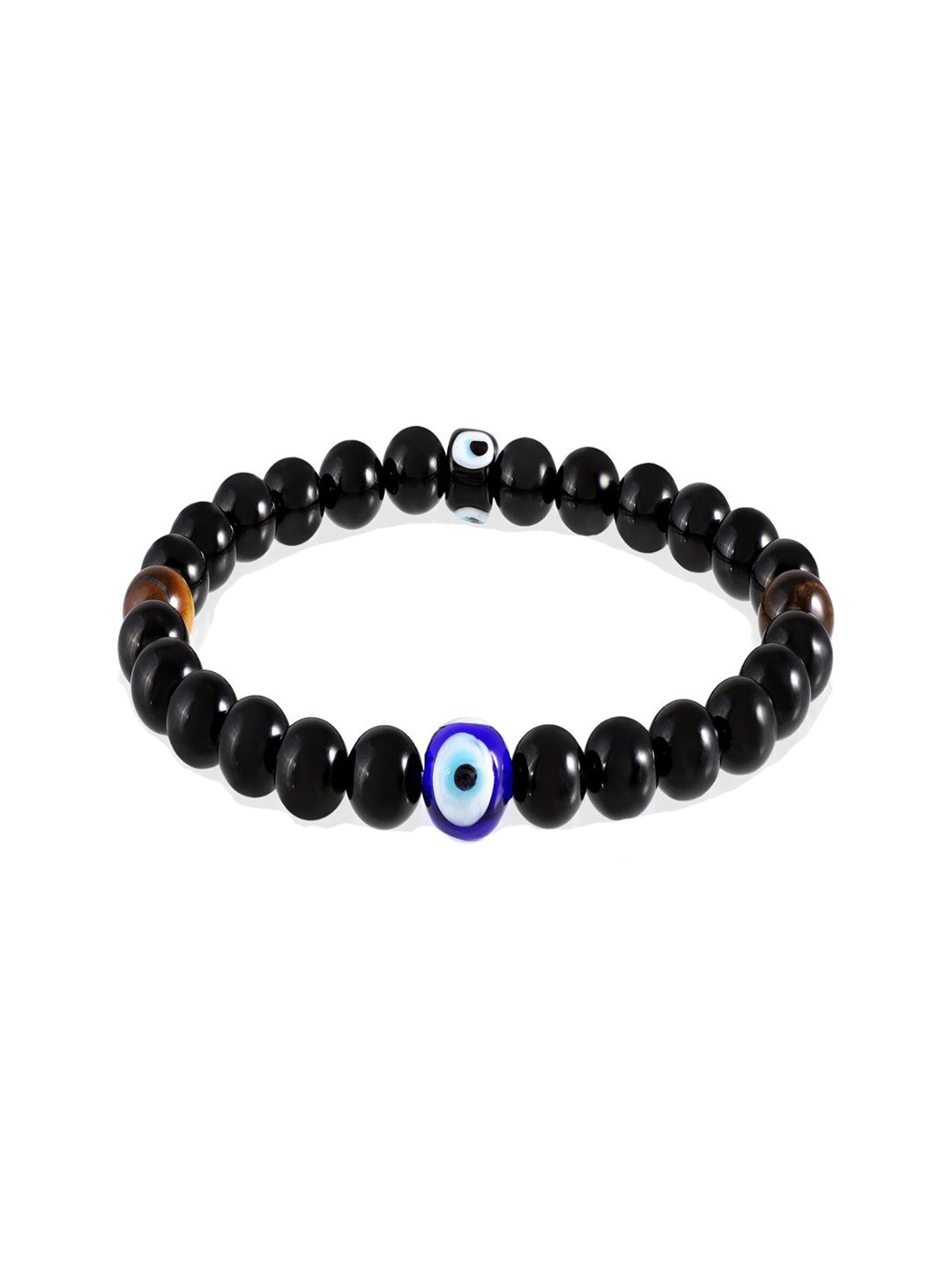 Nirvana Evil Eye Tourmaline Beaded Elasticated Bracelet
