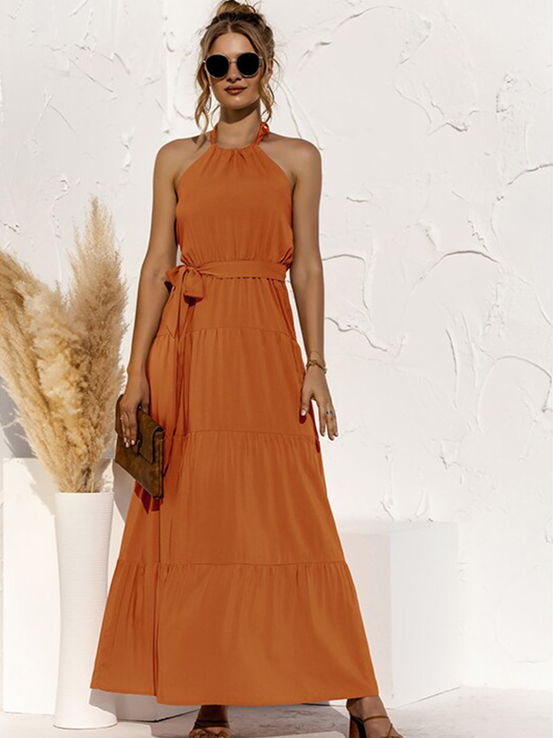 StyleCast x Revolte Side Tape Tiered Maxi Dress