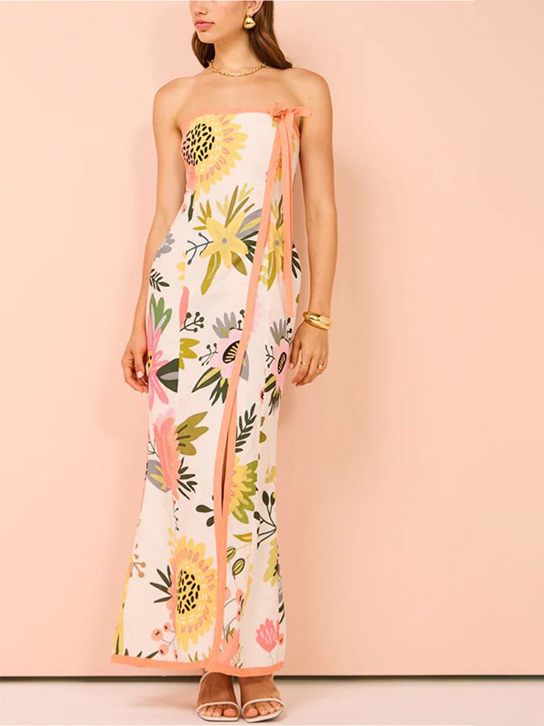 StyleCast x Revolte Strapless Floral Print Bodycon Dress