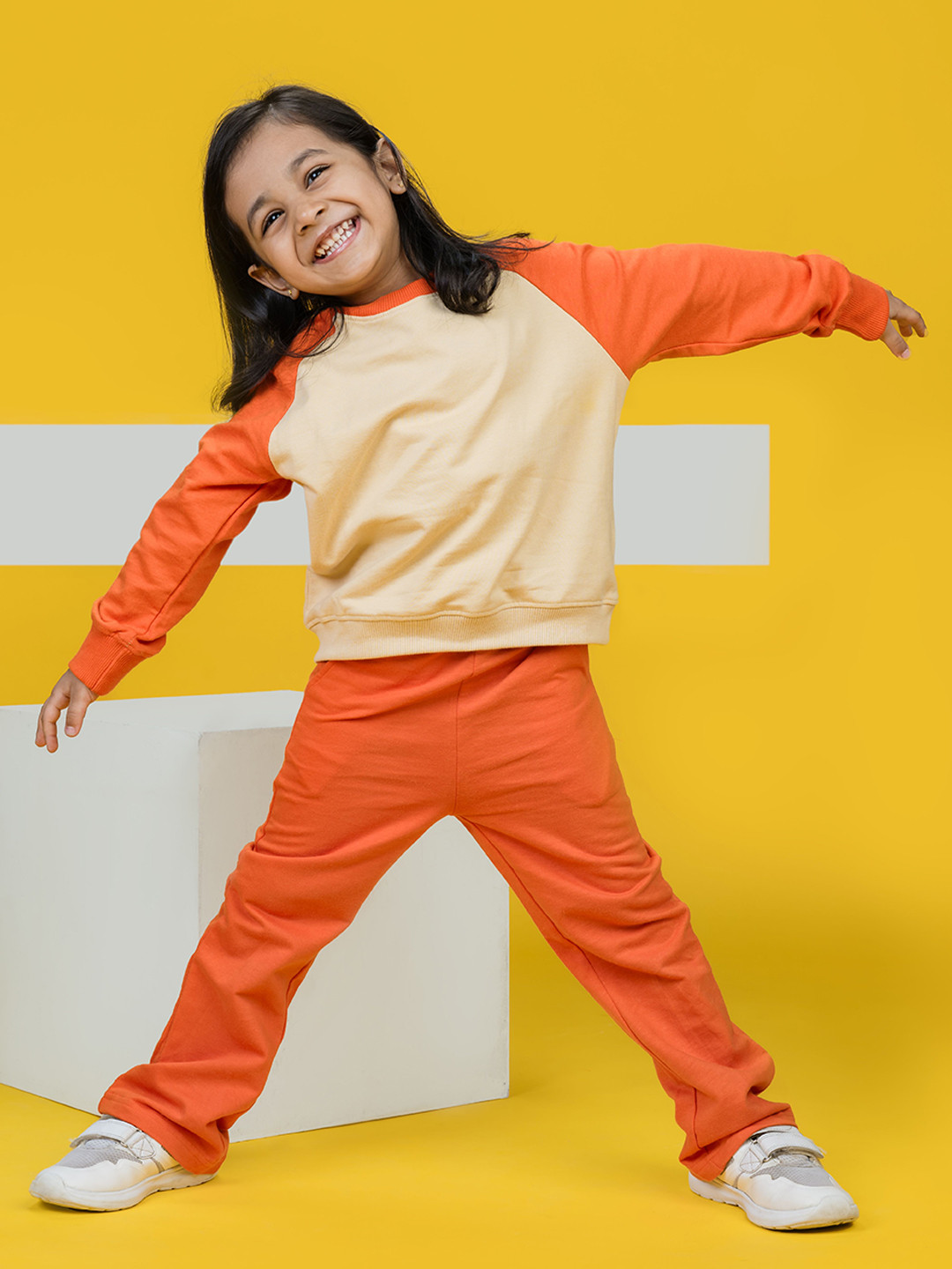 Totle Girls Cotton Mid Rise Track Pants