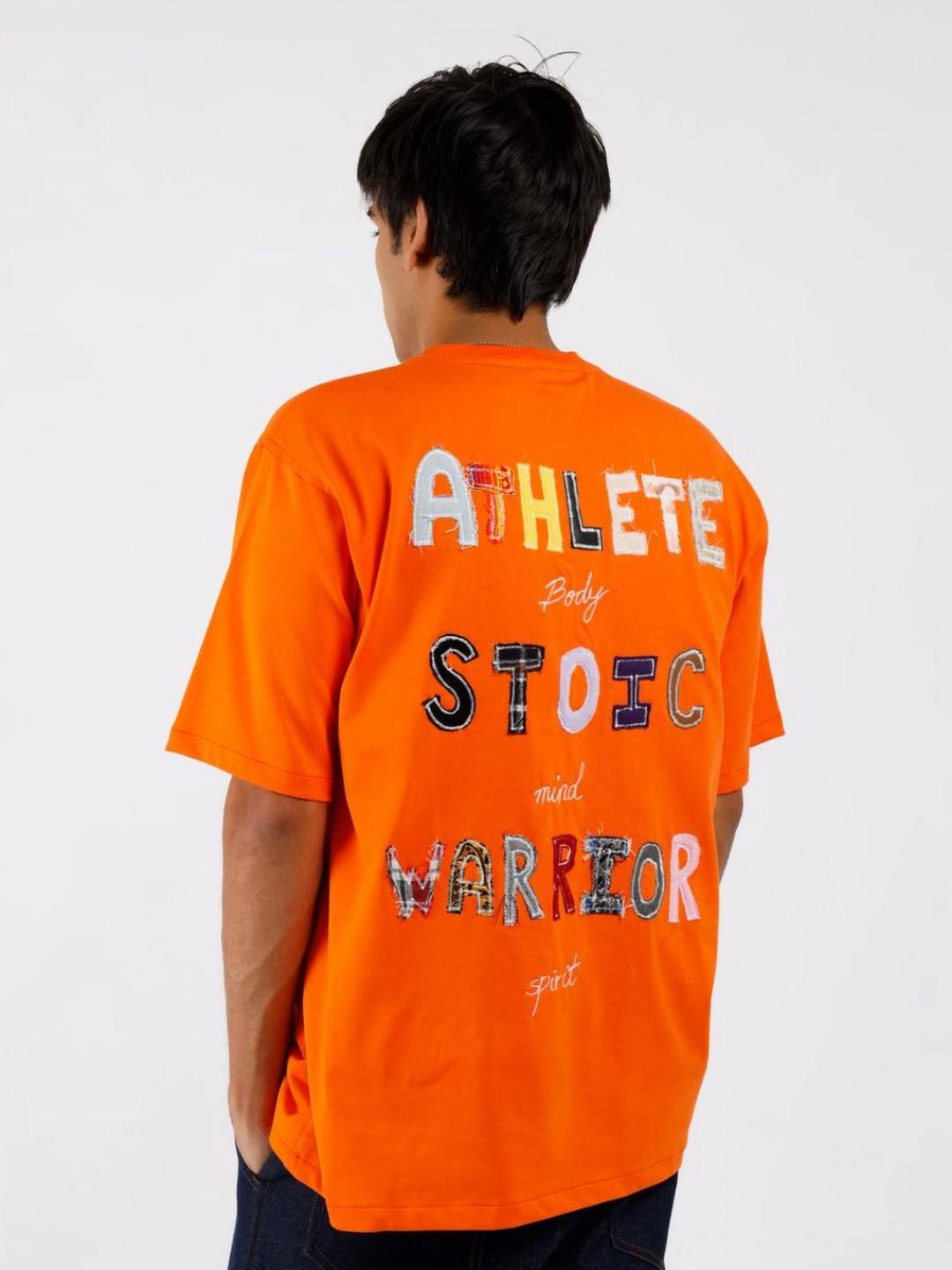 TOFFLE Typography Printed Short Sleeves Artisnal Oversized Pure Cotton Casual T-shirt