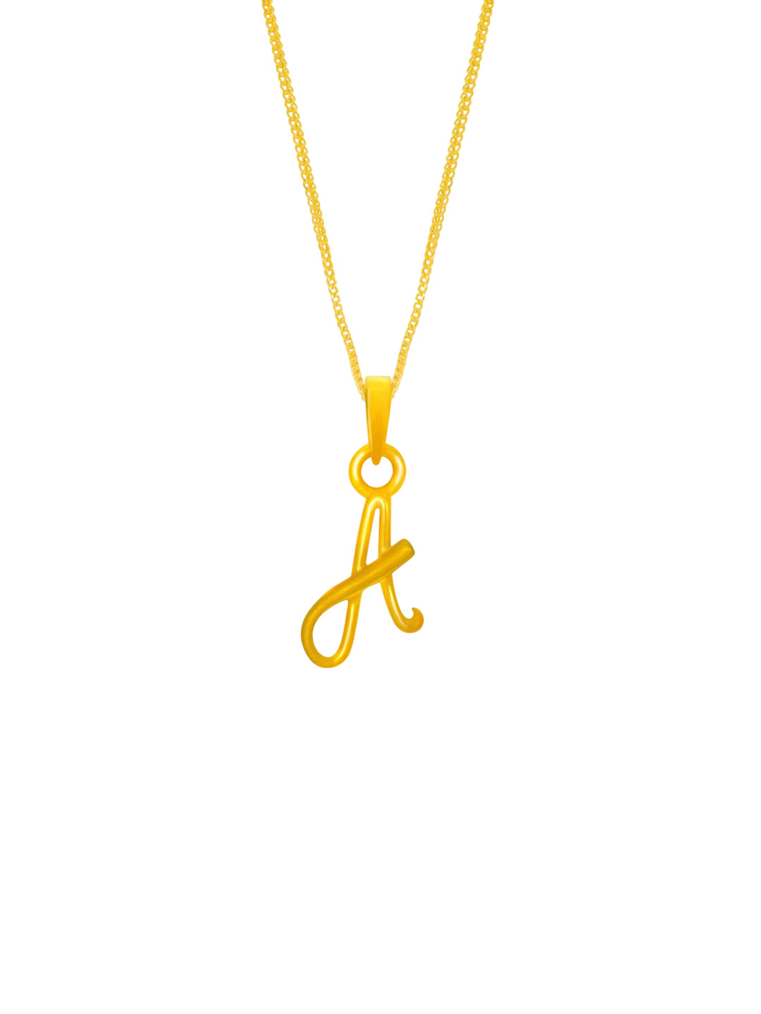 BHIMA 22K BIS Hallmark 916 Purity Yellow Gold Alphabet A Gold Initial Pendant