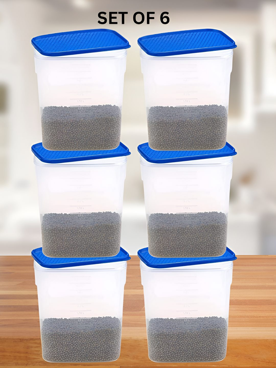 Decor Freshetarian Tall Oblong Transparent Plastic Dishwasher Safe 6 Piece Snap Fridge Container-3L