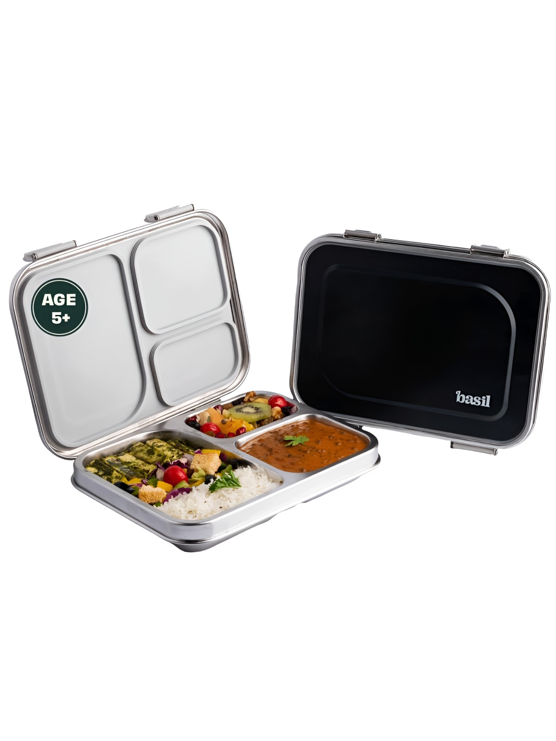 BASIL Black Stainless Steel Lunch Box