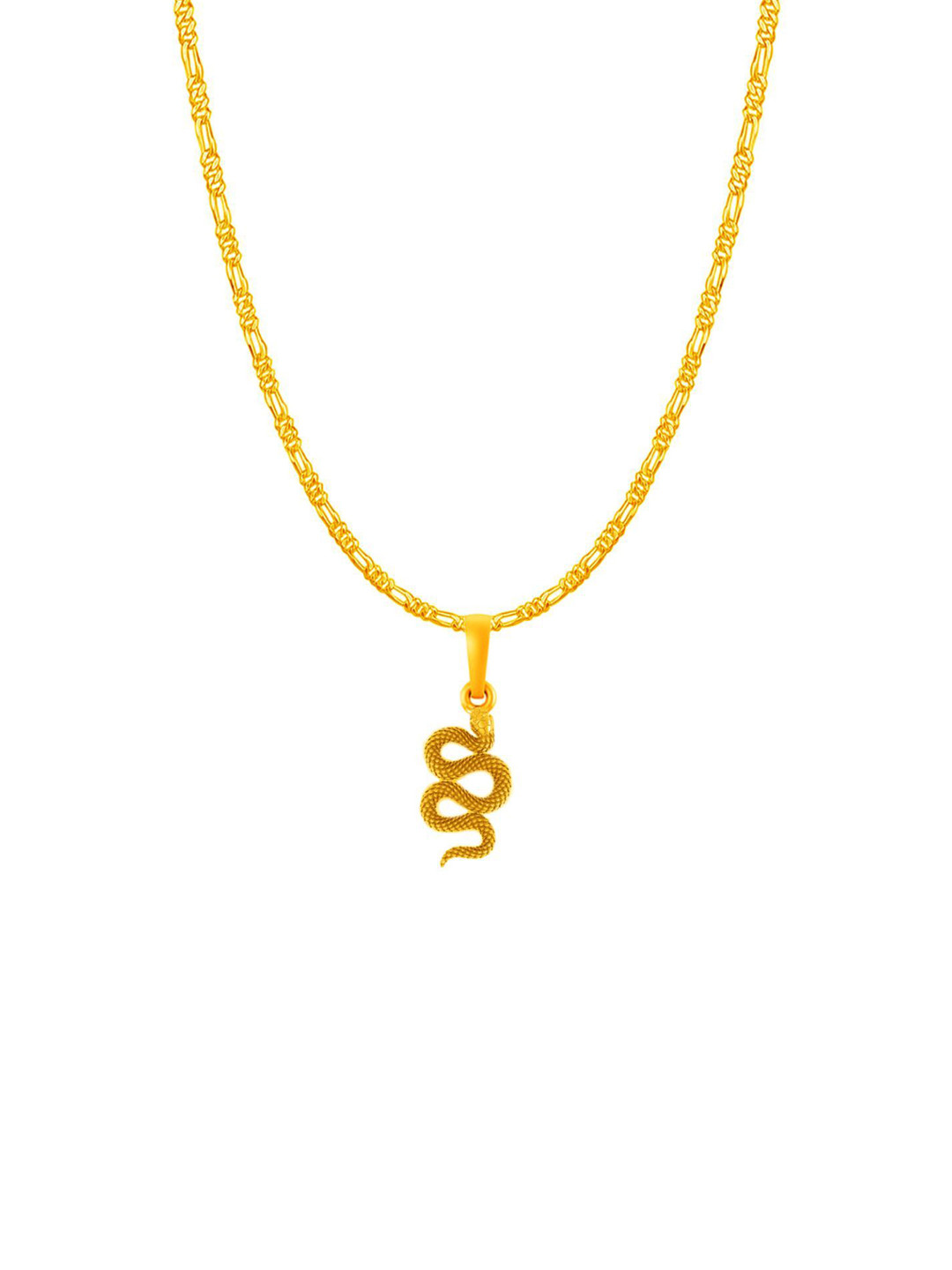 Metronaut 92.5 Sterling Silver 22KTGold-Plated Snake Pendant With Figaro Chain