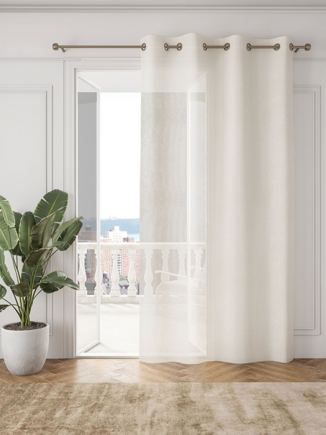 DDecor White Sheer Door Curtain