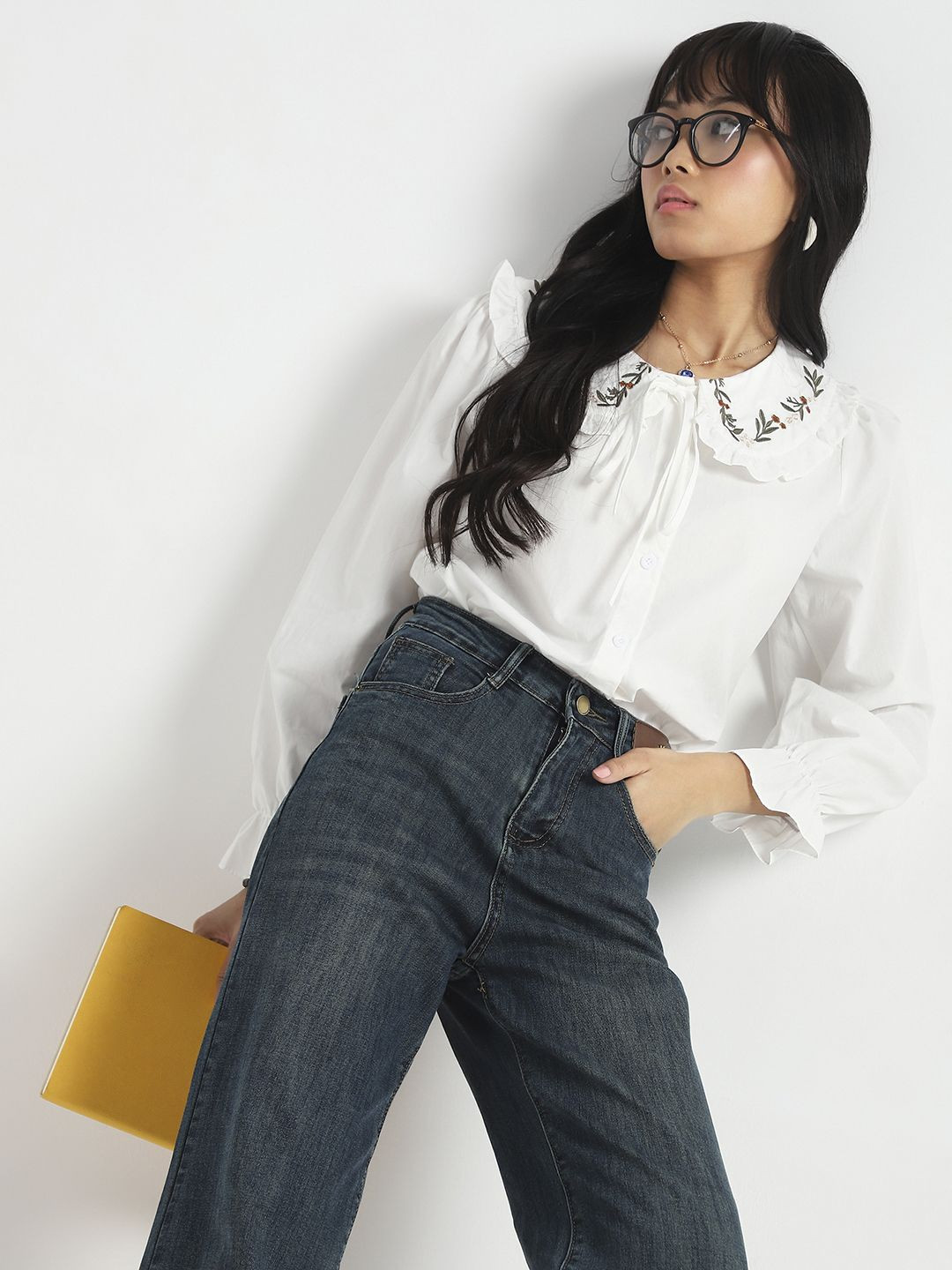 Sera Peter Pan Collar Korean Cotton Oversized Top