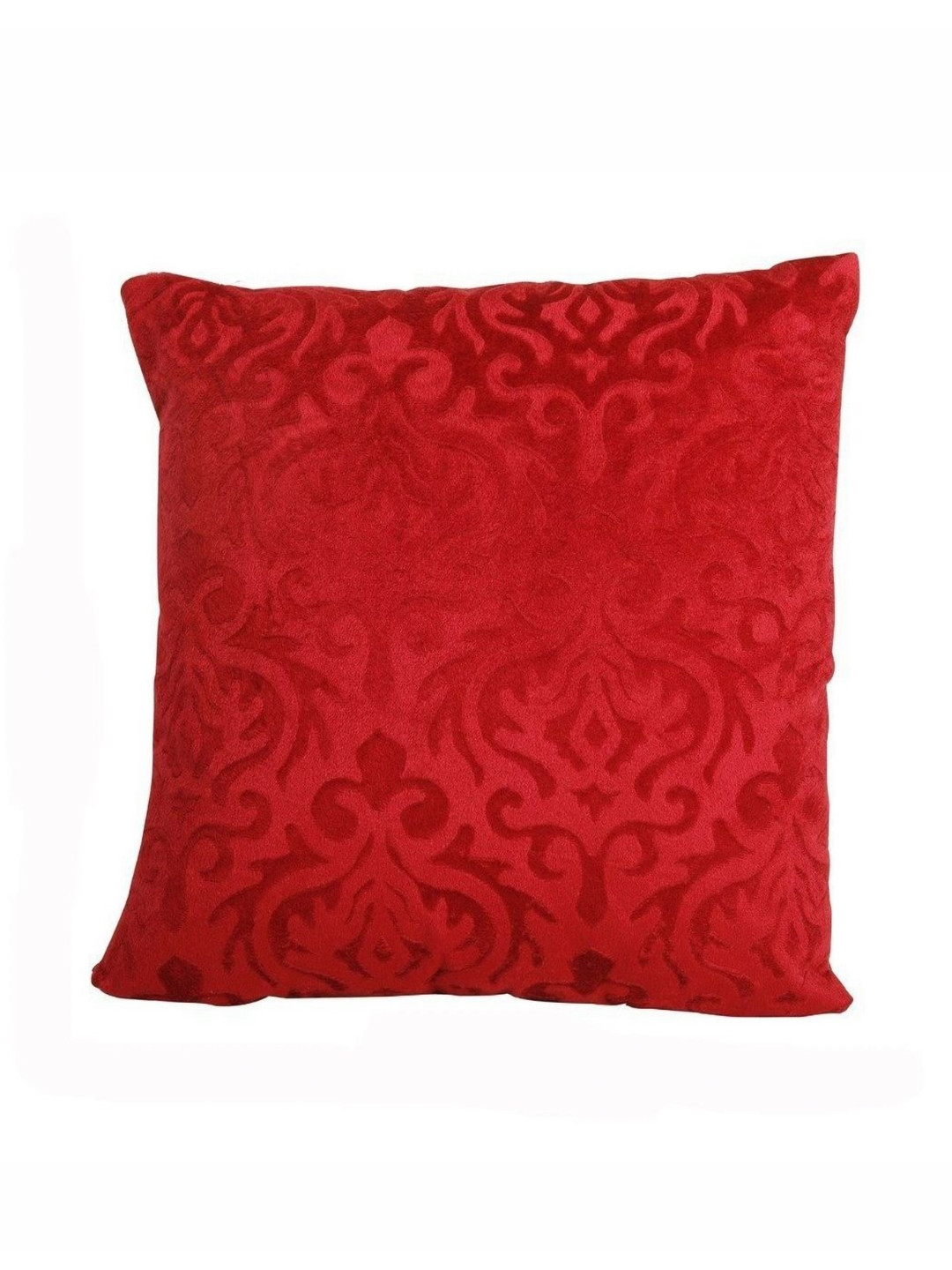 India Furnish Red 5 Pieces Floral Printed Square Velvet Cushion Covers