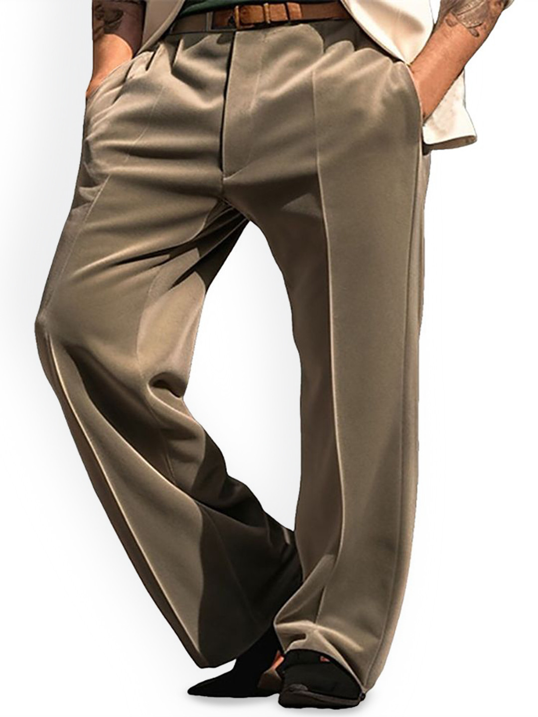 StyleCast x Revolte Men Coffee Brown Formal Trousers