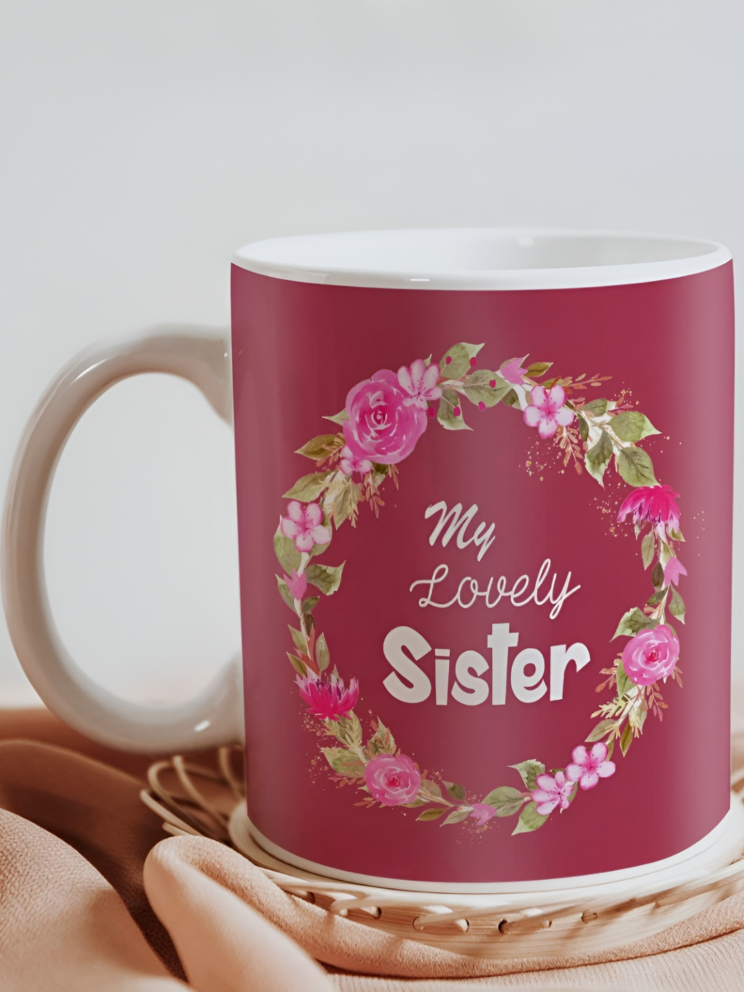 SKYTRENDS Saylor Red Typography Ceramic Dishwasher Safe Mug-330ml