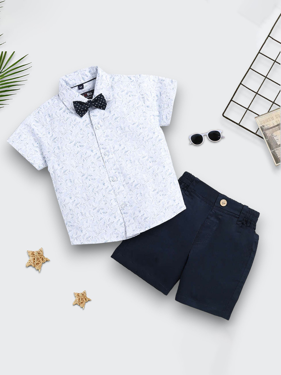 TinyBrezy Kids Printed Short Sleeves Shirt With Shorts