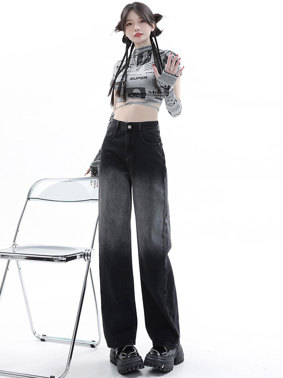 LULU & SKY Women High-Rise Ombre Clean Look Jeans