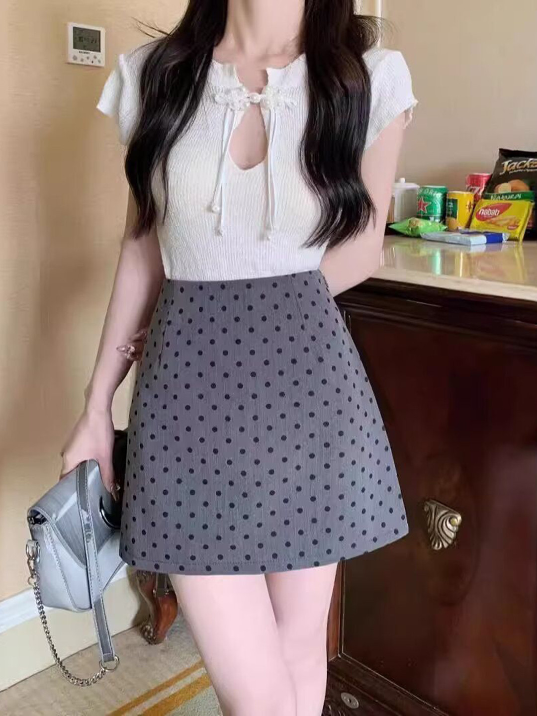 StyleCast x Revolte Printed A-Line Above Knee-Length Straight Skirt