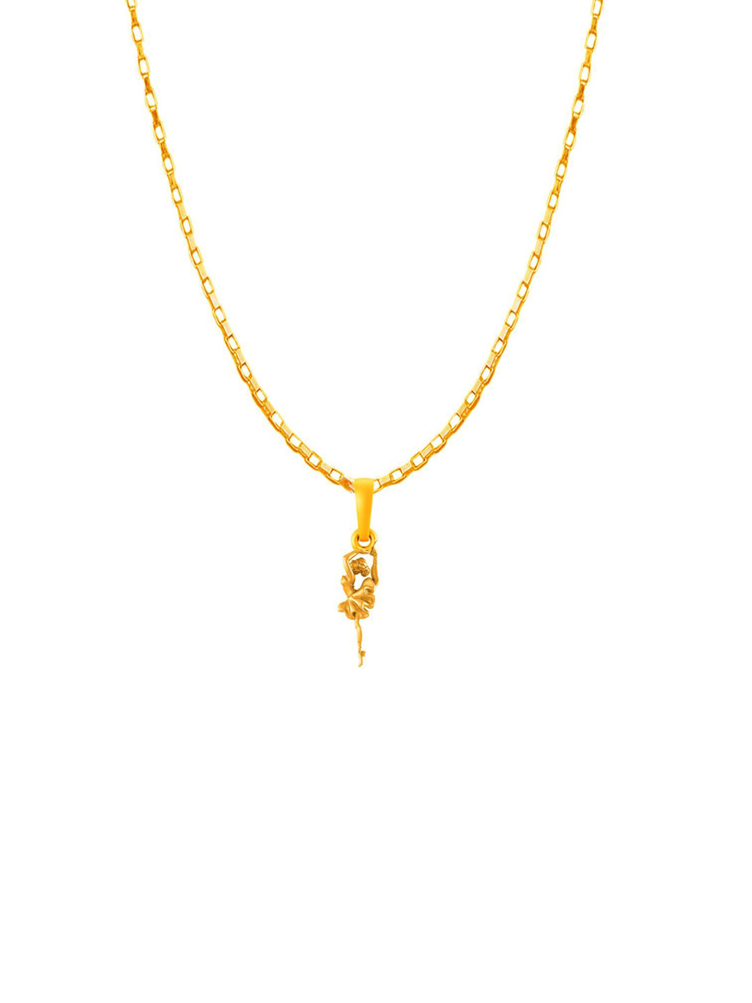Metronaut 925 Silver 22K Gold-Plated Dancing Girl Pendants With Curb Chain