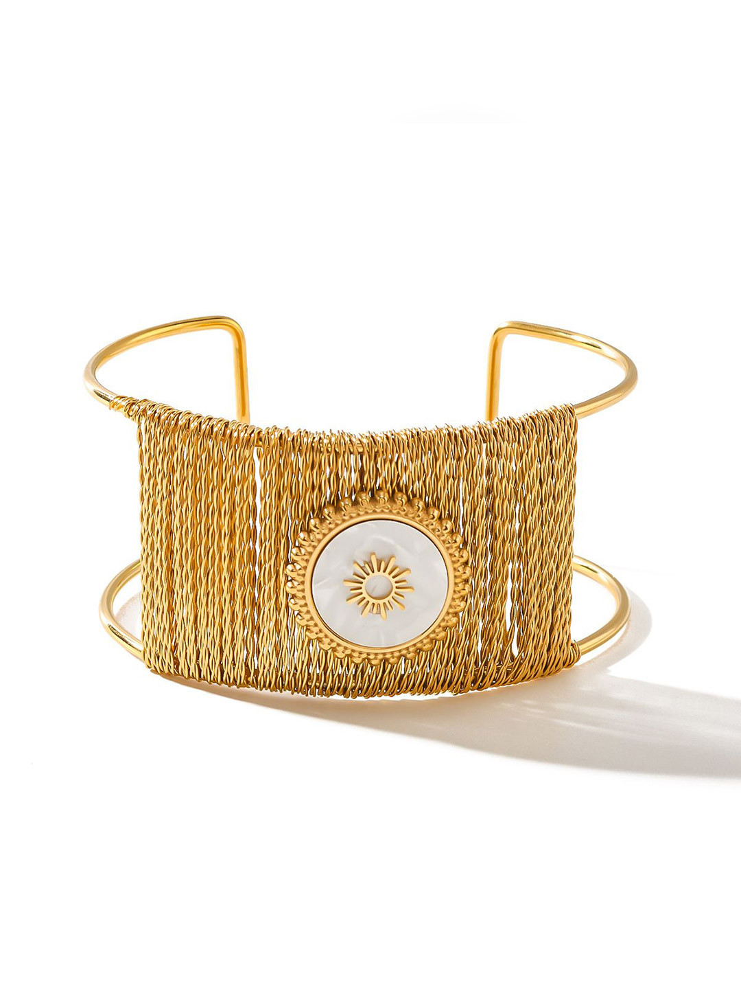 Just Lil Things Gold-Plated Wire Styled Sun Cuff Bracelet