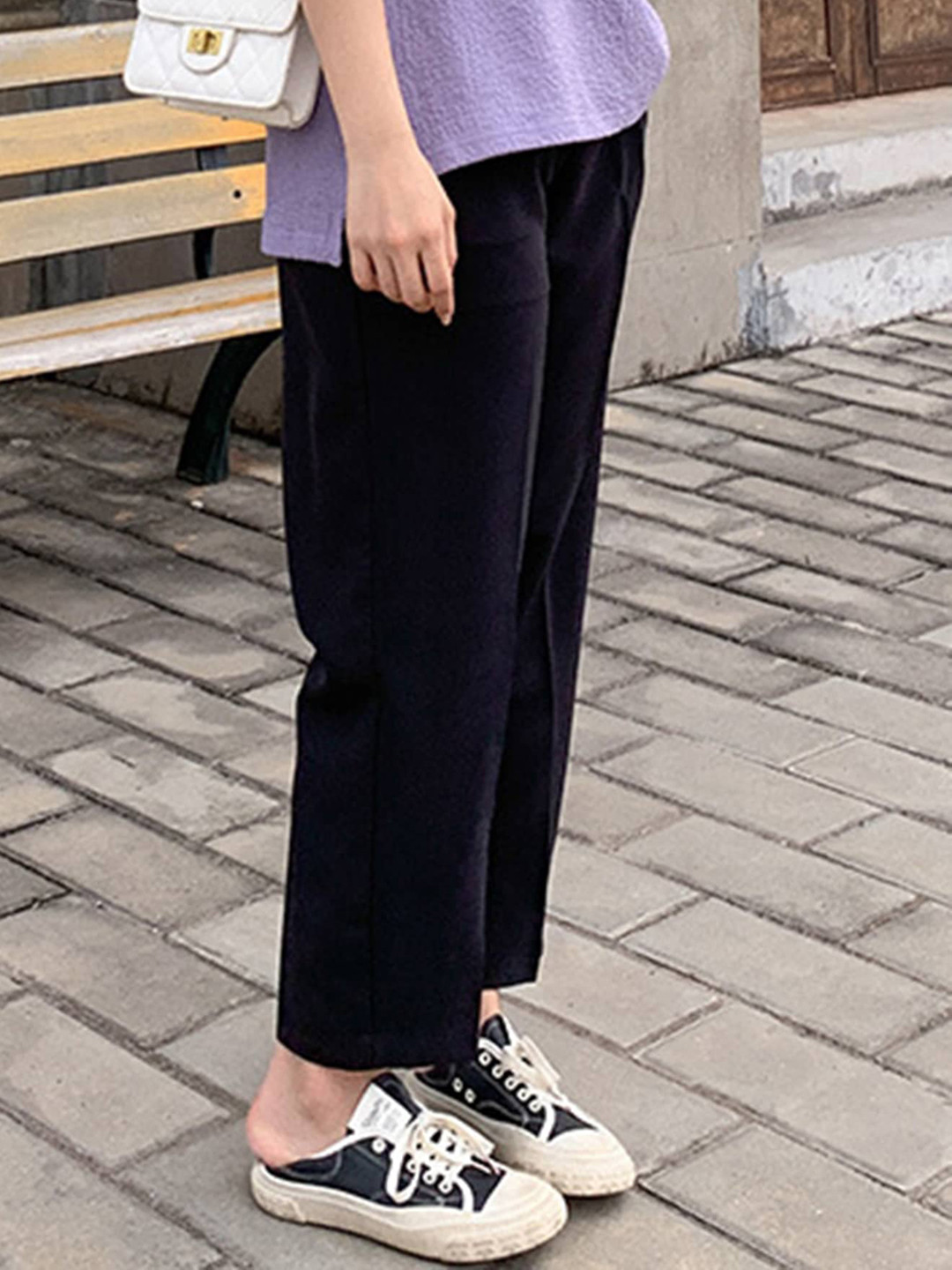 LULU & SKY Women Tapered Fit High-Rise Trousers