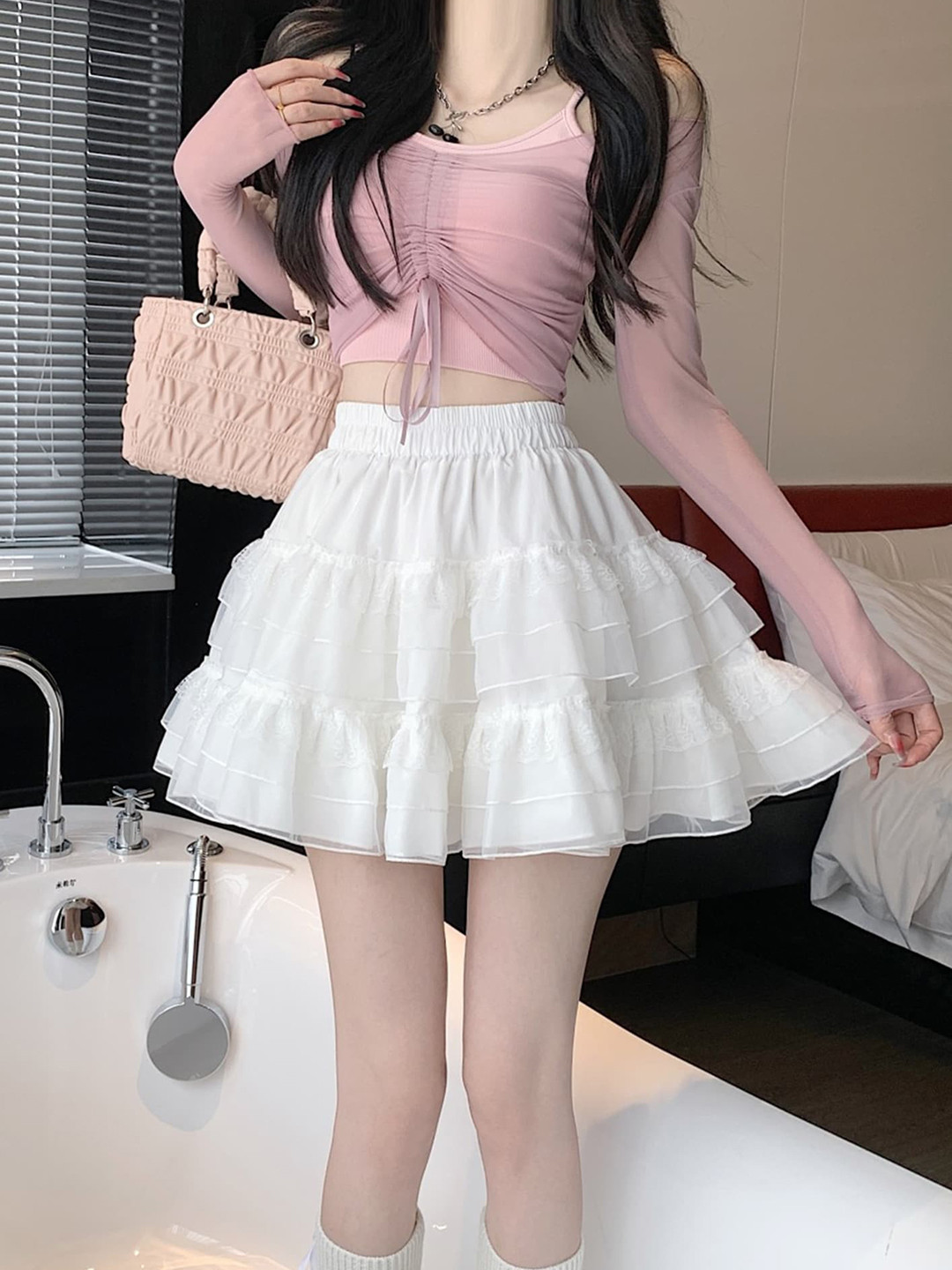 LULU & SKY Flared Puffy Skater Mini Skirt