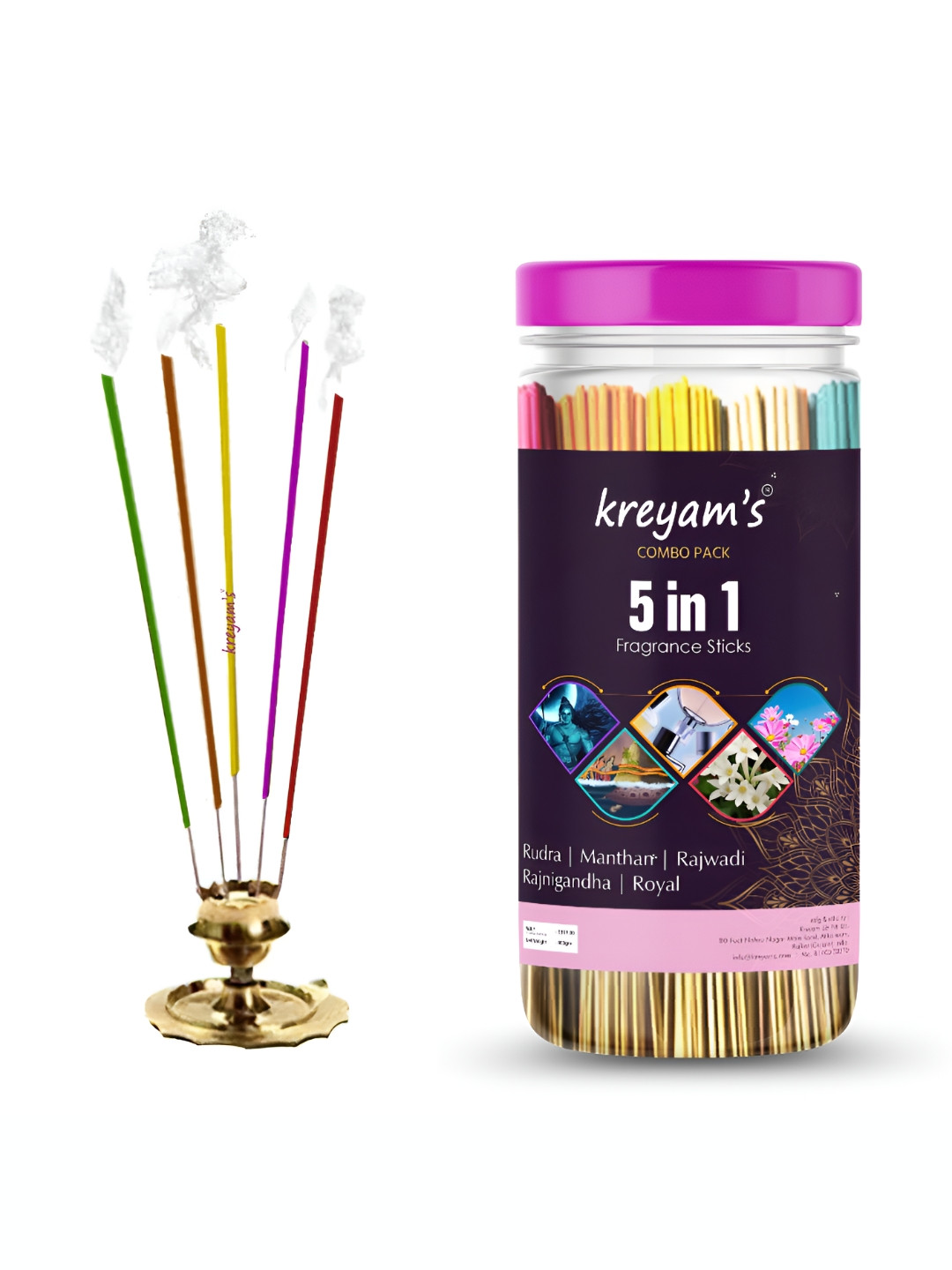 kreyam's Red & Green 5-In-1 Wood Incense Sticks