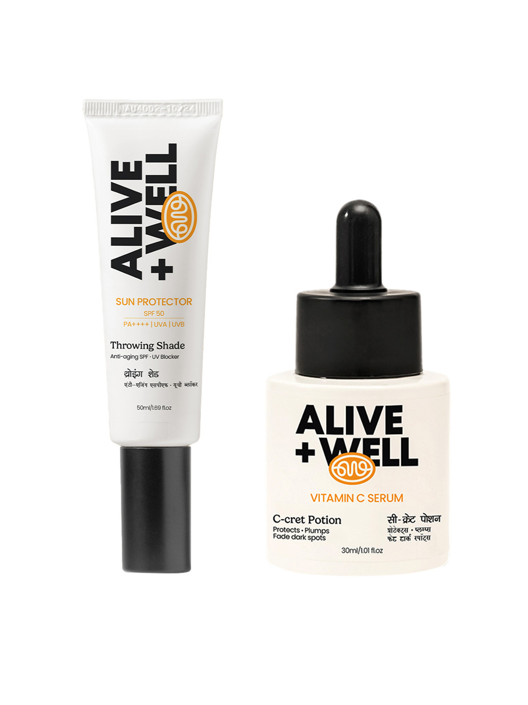 Alive & Well Lightweight Sun Protector With SPF50 & Vitamin C Face Serum - 50ml + 30ml