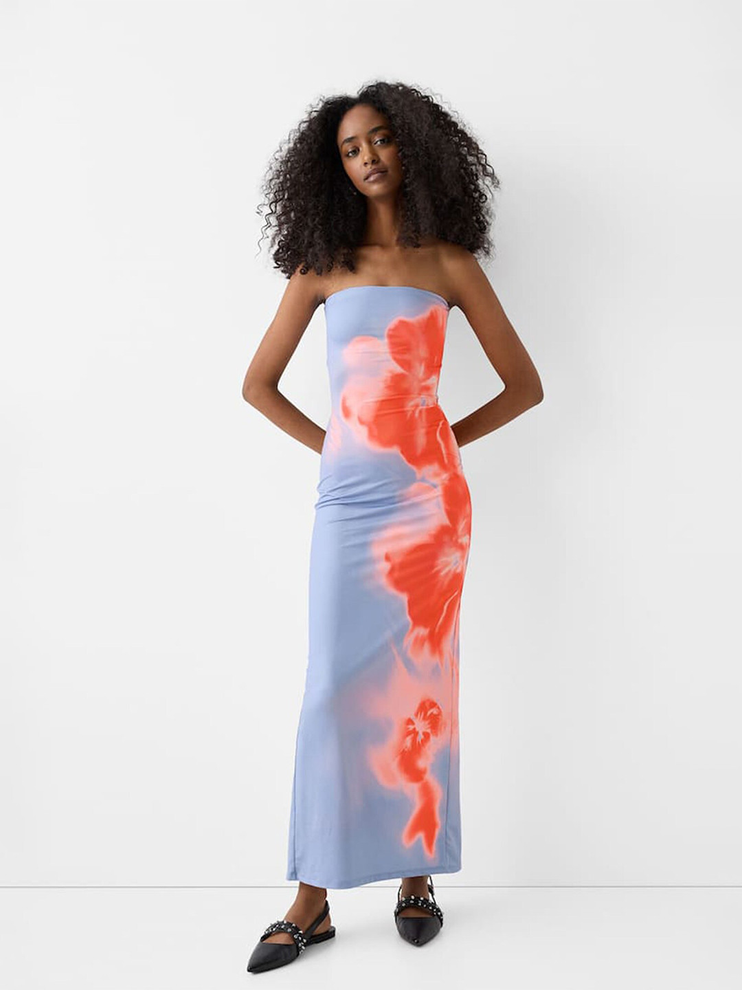 LULU & SKY Long Back Slit Tube Sheath Dress