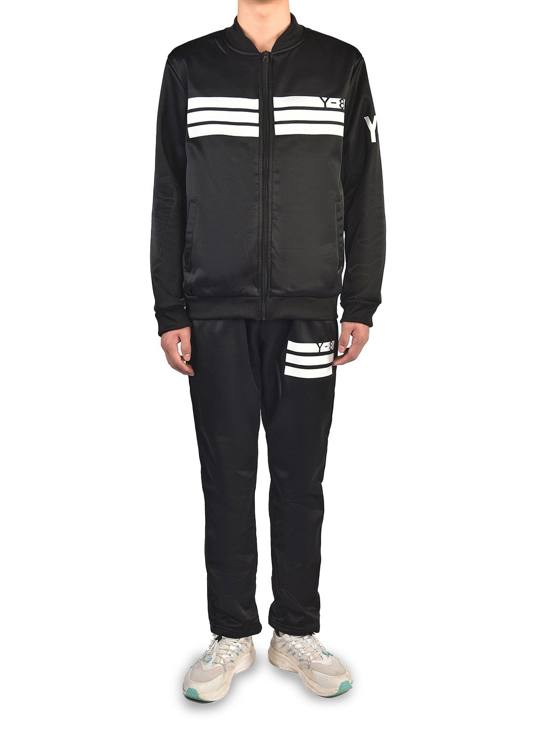 StyleCast x Revolte Striped Round Neck Jacket with Trouser Tracksuits