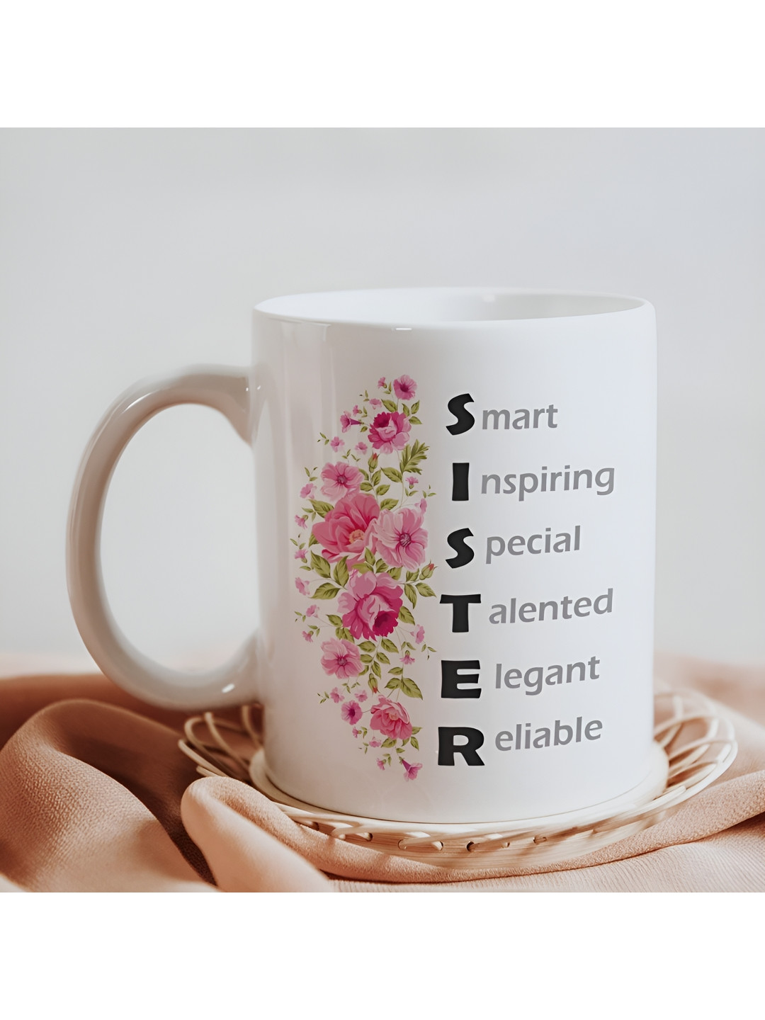 SKYTRENDS Personalised Magics White Typography Ceramic Handmade Mug-330ml