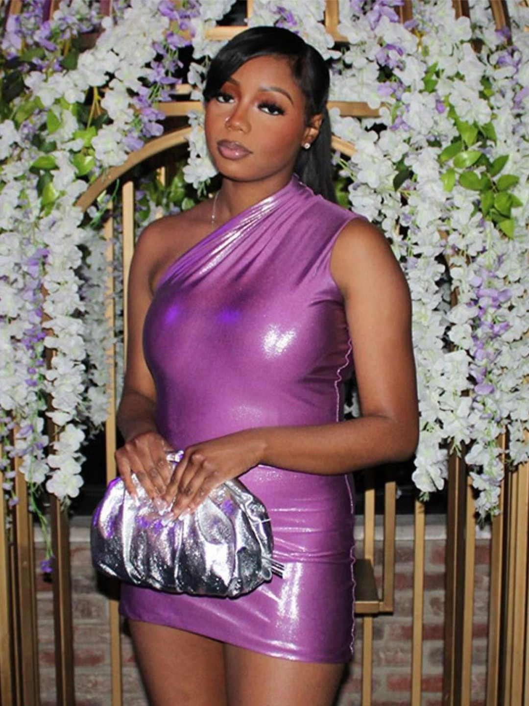 StyleCast Purple One Shoulder Bodycon Dress