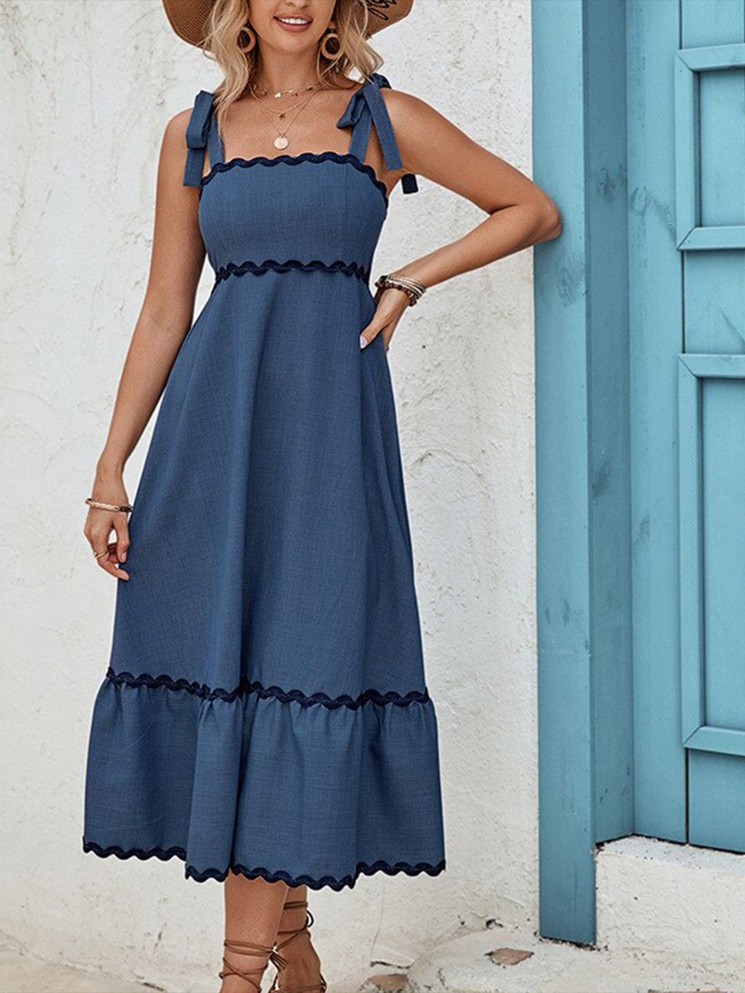 StyleCast x Revolte Tiered A-Line Midi Dress