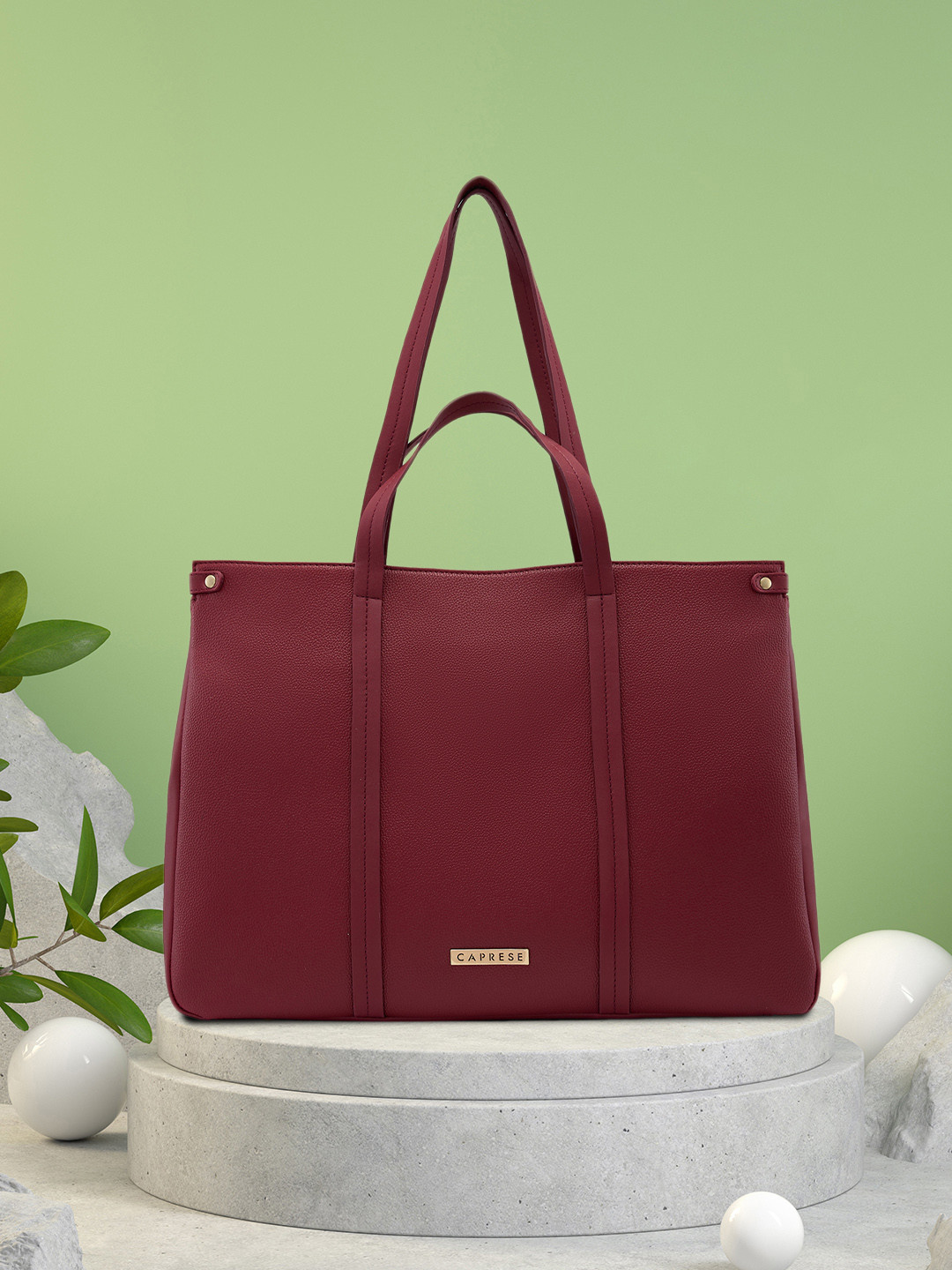 Caprese Jamie Textured Oversized Laptop Shoulder Bag