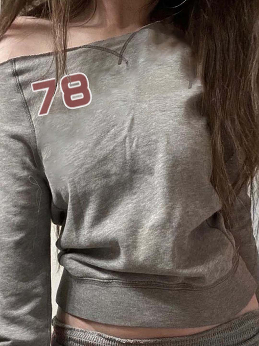 LULU & SKY Women Off-Shoulder Graphic Printed Top