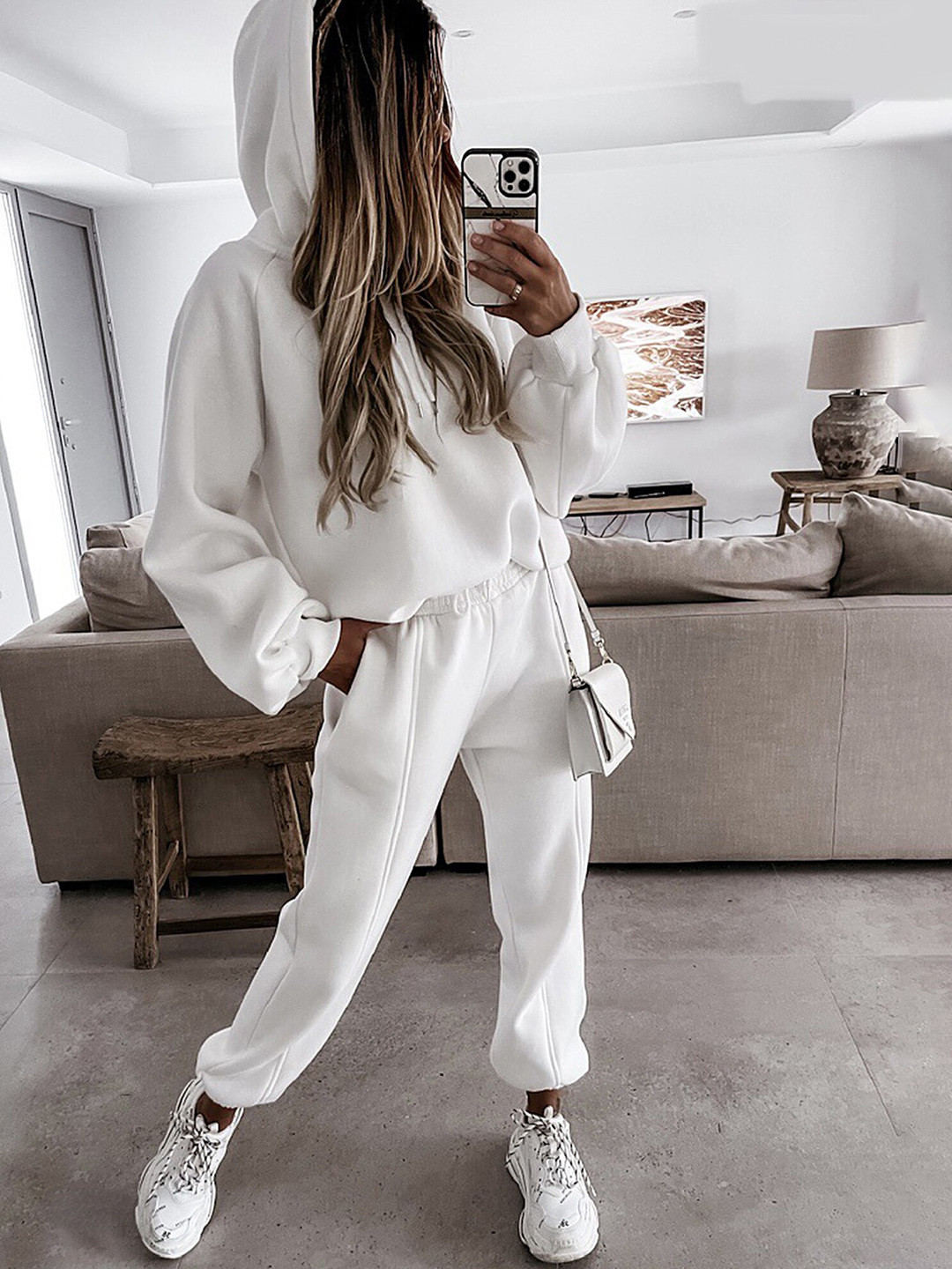 LULU & SKY Dropped Shoulder Hooded Sweatshirt With Jogger