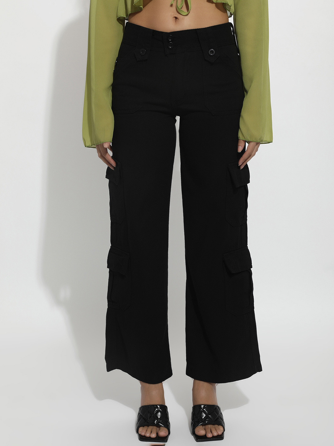 LULU & SKY Women Wide Leg Clean Look Cargos