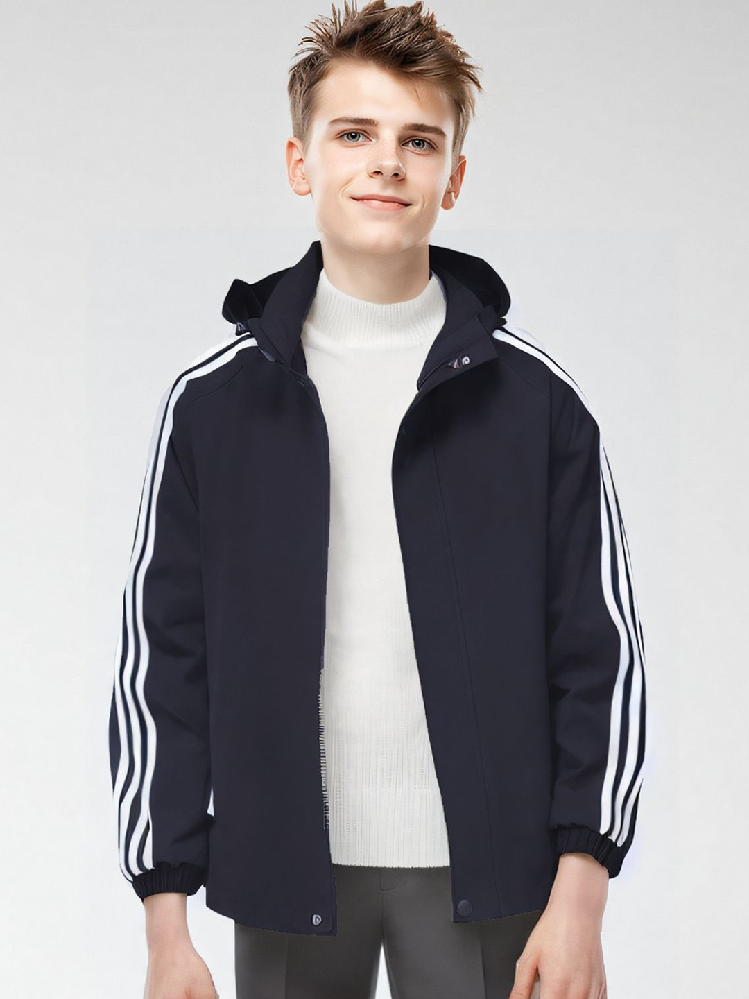 StyleCast x Revolte Men Lightweight Striped Sporty Jacket