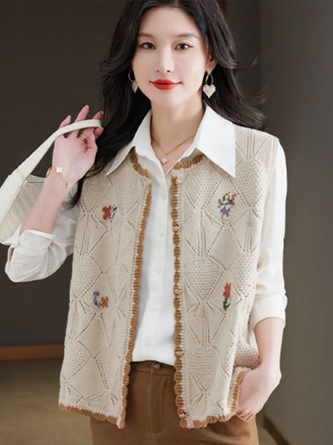 StyleCast Women Embroidered Winter Sweater Vest