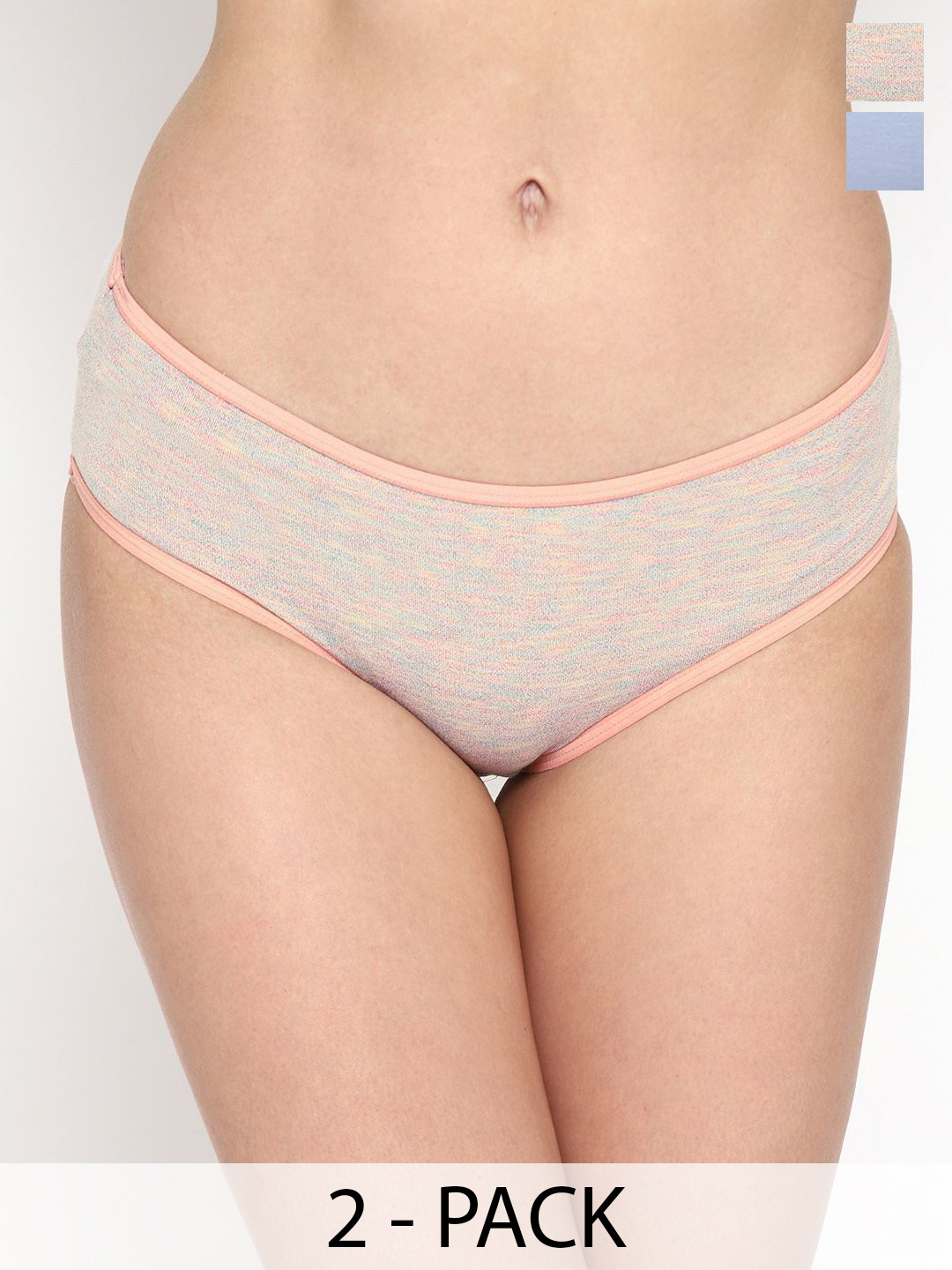 Women Pack of 2 Cotton Panty Basic Mid Rise Hispter Briefs