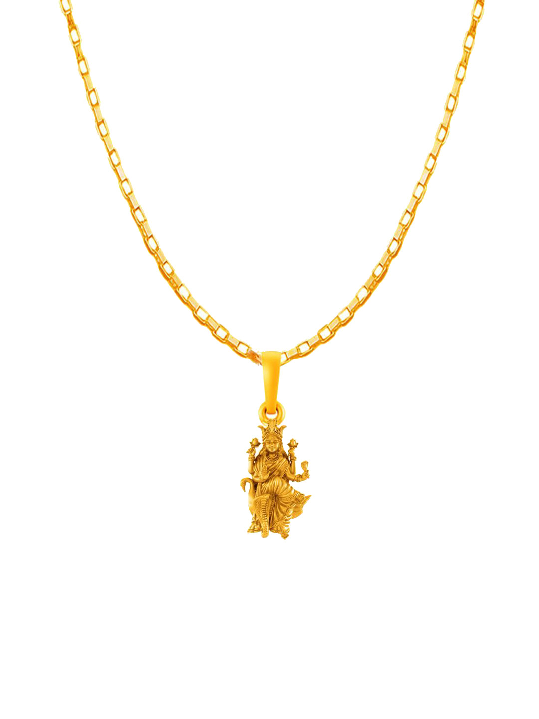 Metronaut Men 925 Sterling Silver 22K Gold-Plated Mansa Devi Pendant With Box Chain