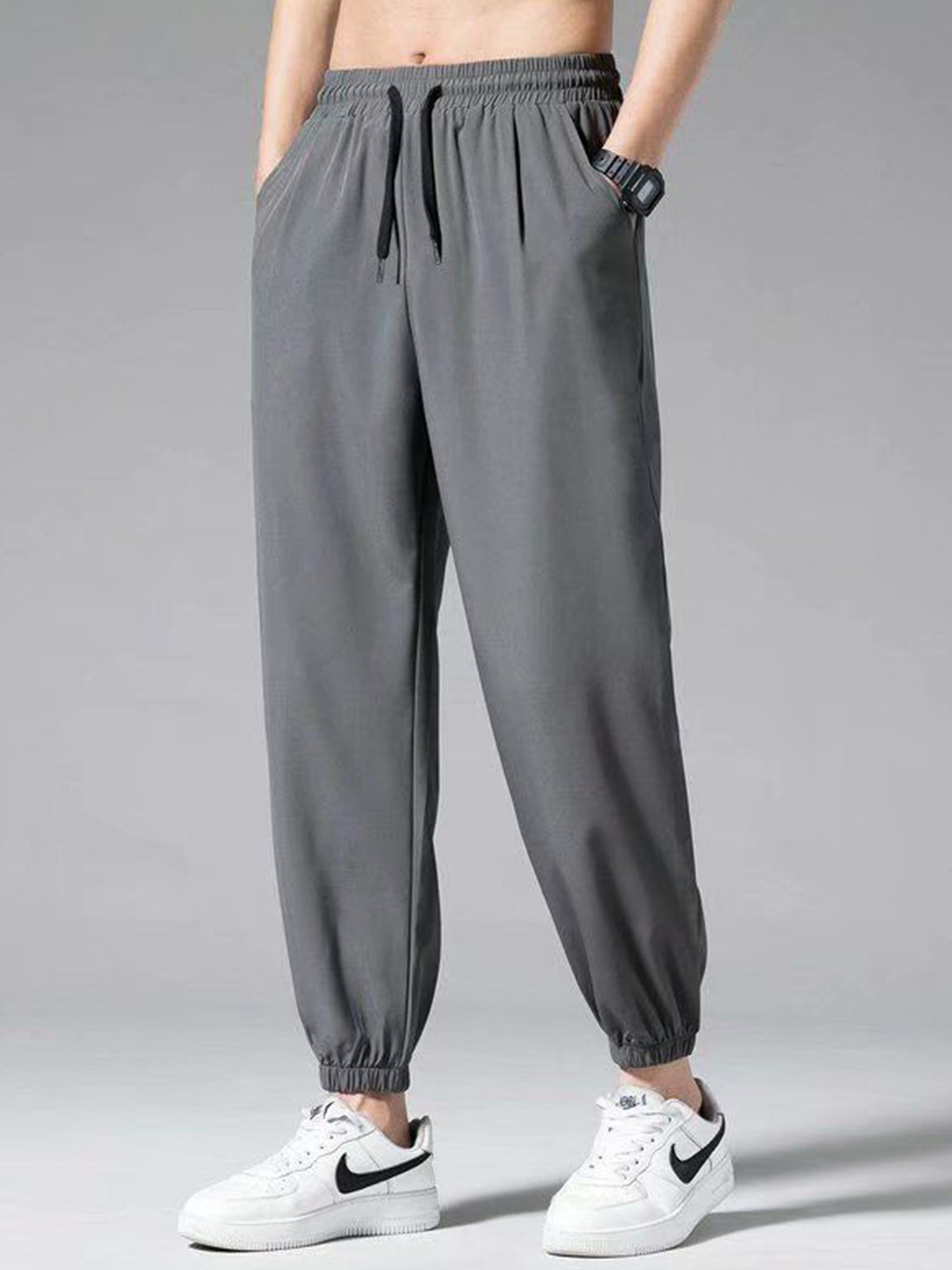 StyleCast Men Mid Rise Joggers 3001901-Charcoal