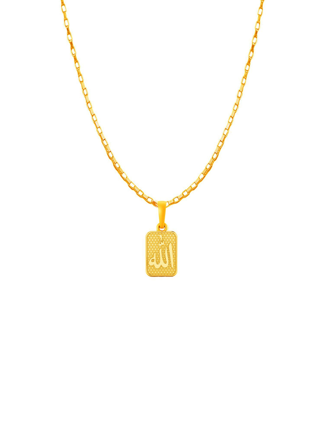 Metronaut 925 Silver 22KT Gold-Plated Allah Pendants With Box Chain