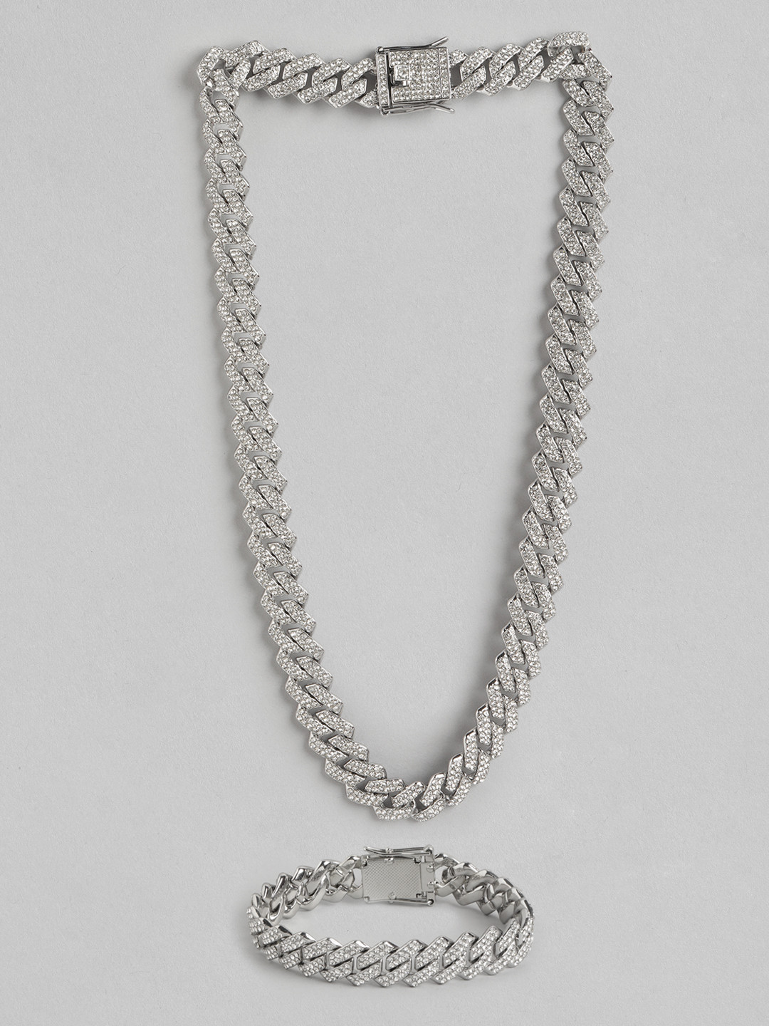 PARIS HAMILTON Unisex Silver-Plated Chain With Bracelet