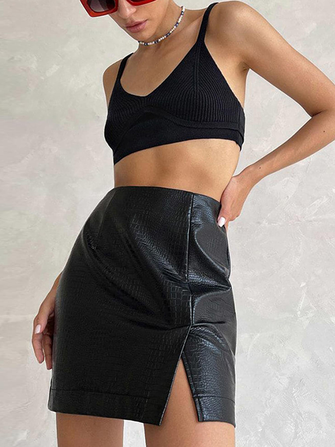 LULU & SKY High-Rise A-Line Mini Skirt