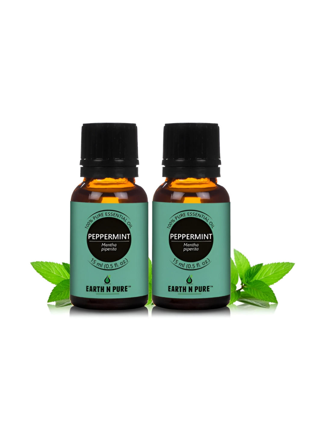 EARTH N PURE 2 Pieces Green Peppermint Essential Oil 15ml