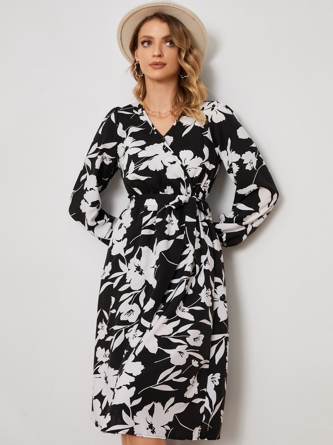 StyleCast Floral Printed Cotton Wrap Dress