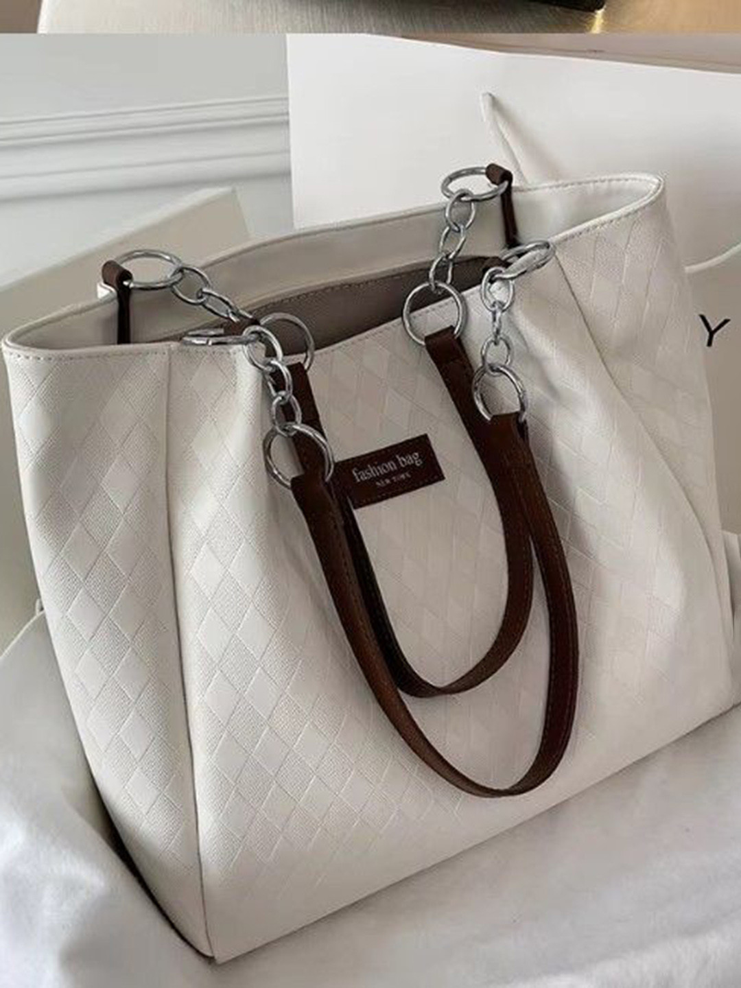 StyleCast Shopper Handheld Bag with Cut Work