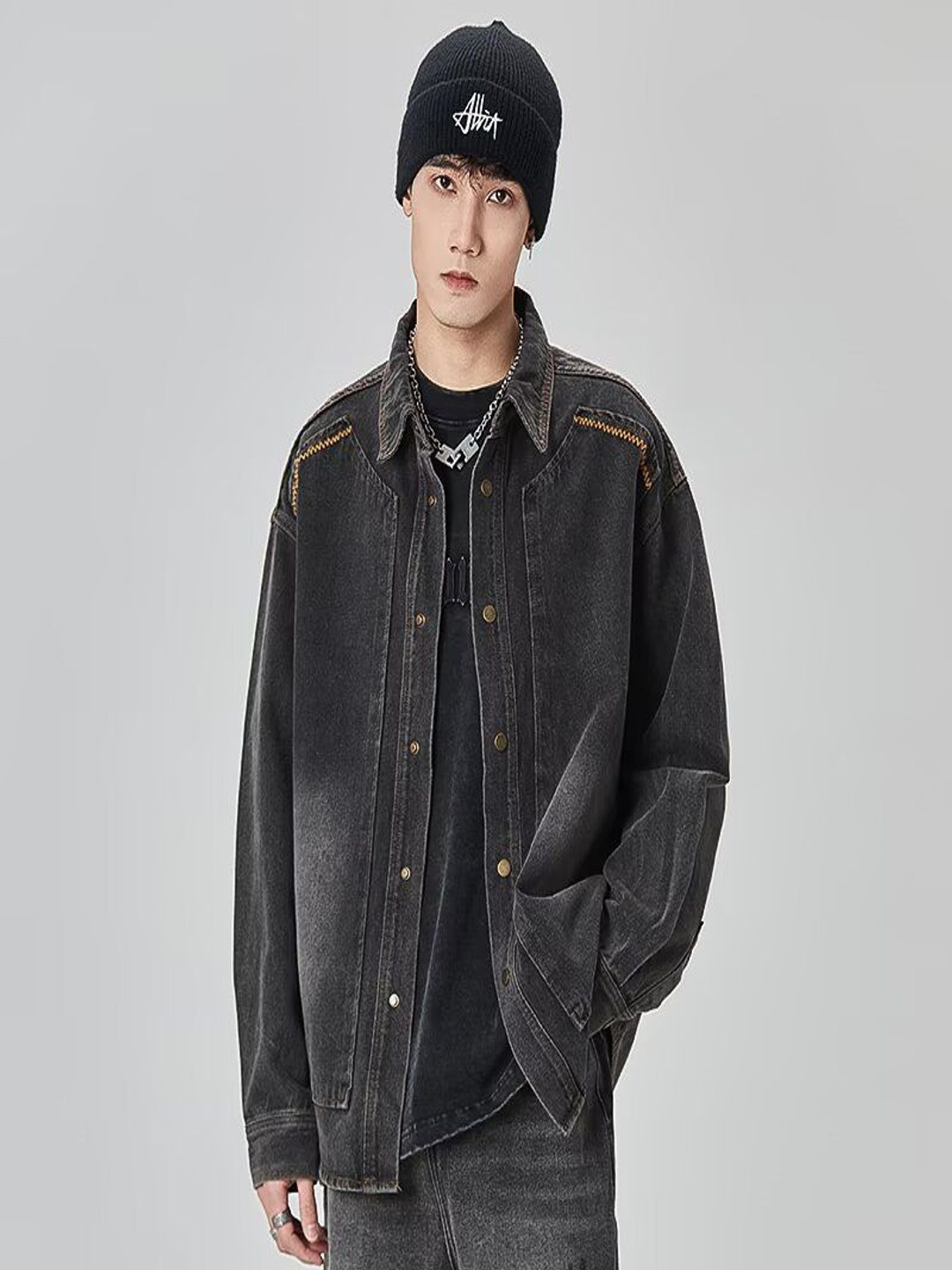 StyleCast Men Washed Lightweight Denim Jacket