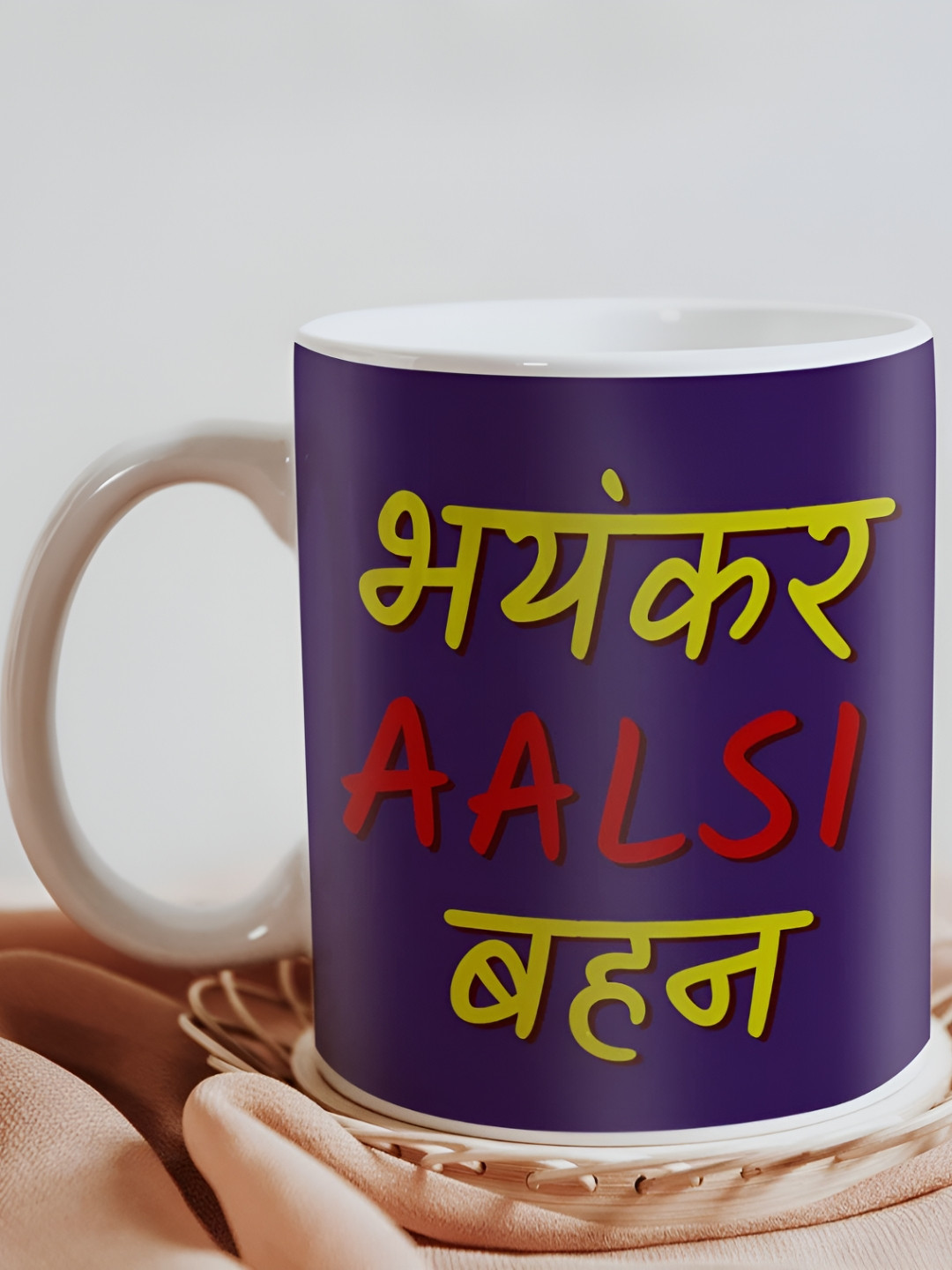 SKYTRENDS Teresa Zeno Blue Typography Ceramic Dishwasher Safe Mug-330ml