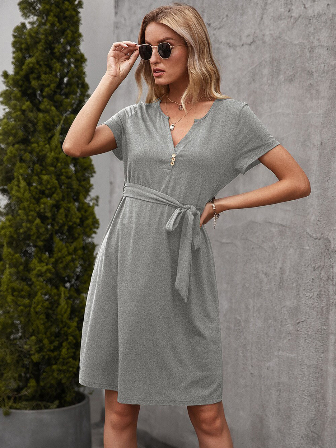 StyleCast Grey A-Line Dress