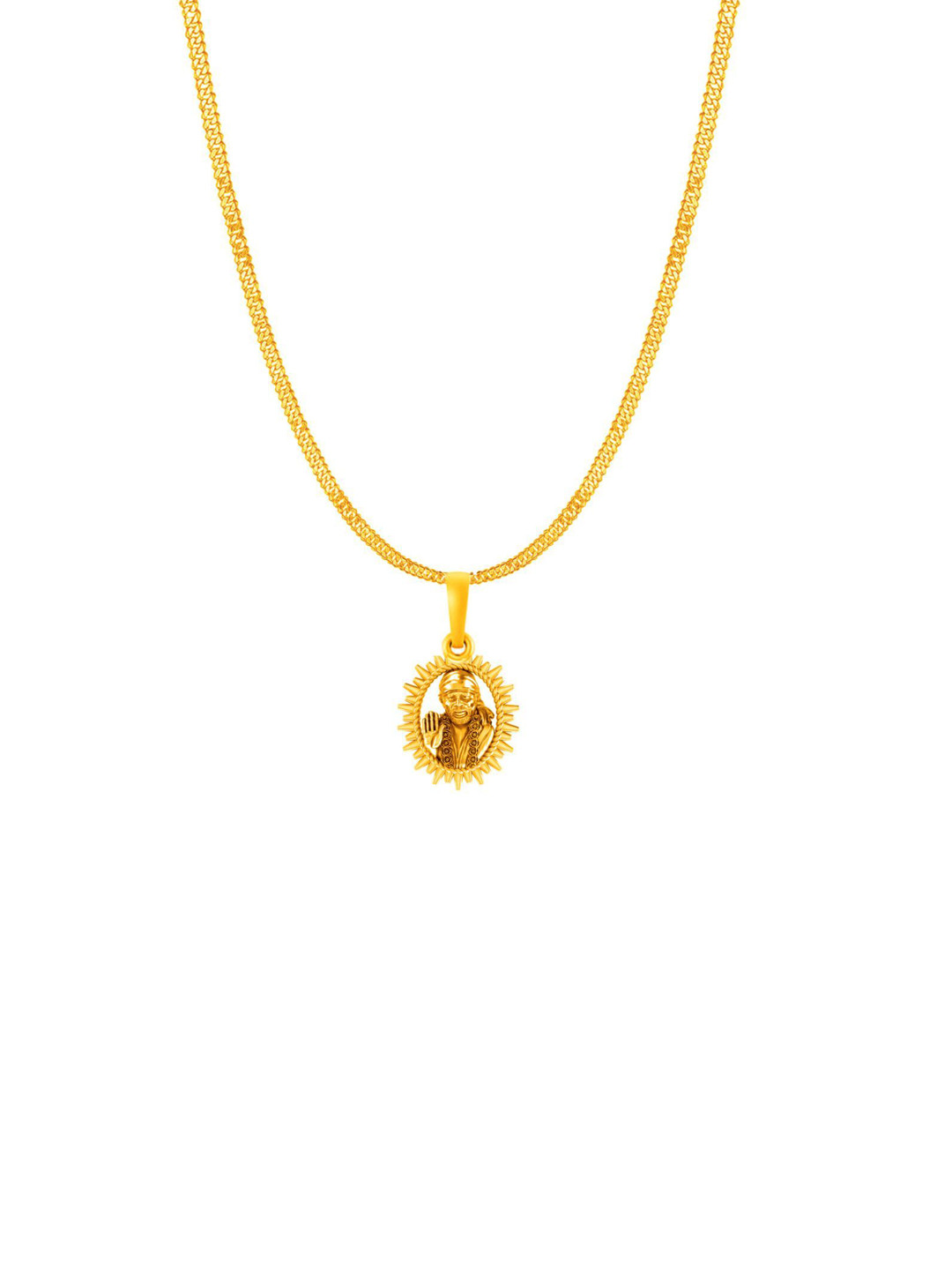 Metronaut Men 22KT Gold-Plated Sai Baba Shaped Pendant With Chain