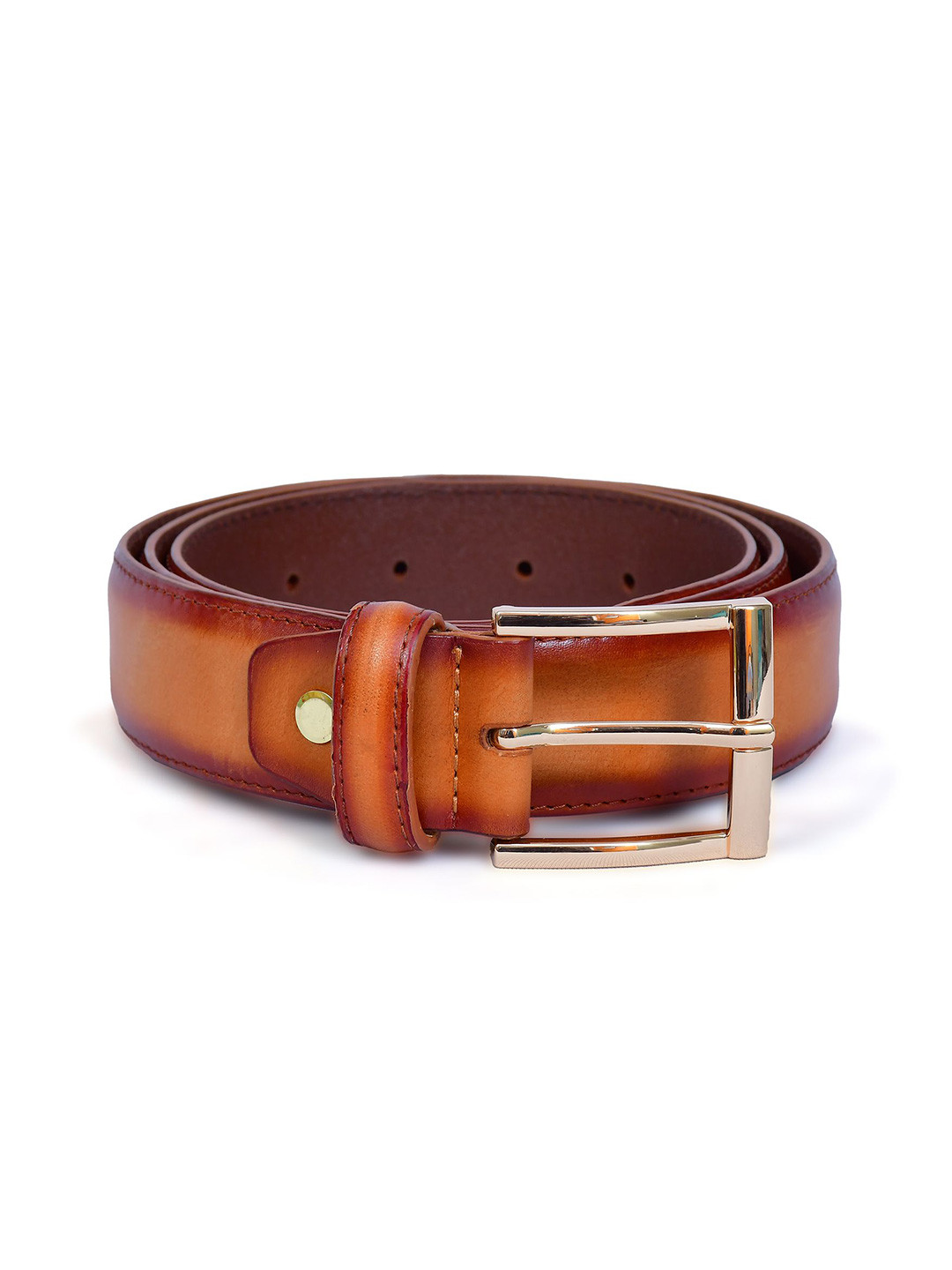 El'Curio Men Wooden Textured Leather Belt