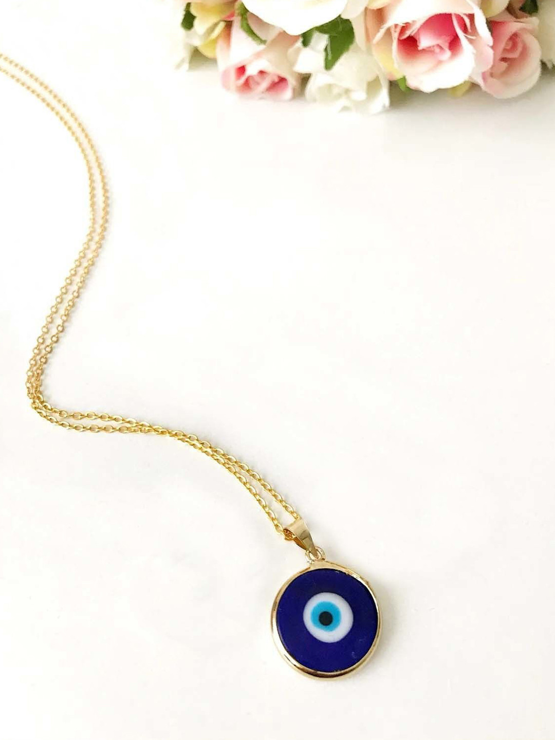 shobhram Gold-Plated Evil Eye Pendants With Chains