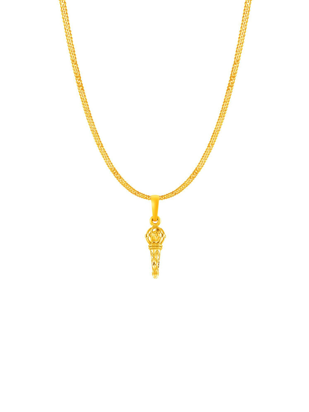 Metronaut 92.5 Sterling Silver 22KTGold-Plated Gada Pendant with Curb Chain